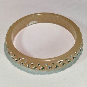 1960's Vintage Lucite and Crystal Bangle Bracelet